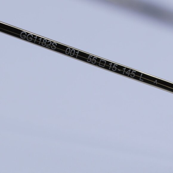 Gucci GG1182S 001 Sunglasses Gold Geometric Frame, Grey Lenses - Picture 6 of 11